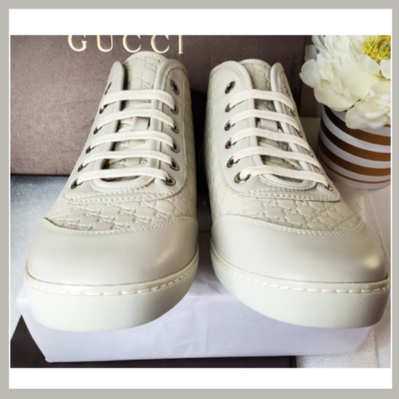 Gucci Shoes - Gucci High Top Sneakers in White Size 8